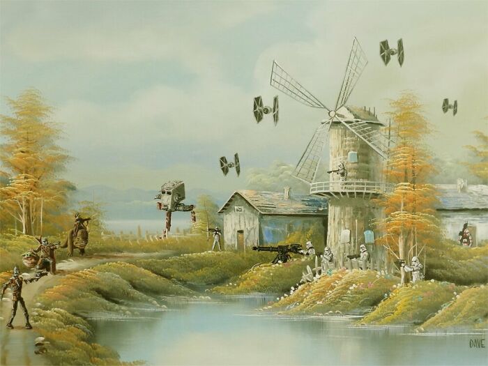 Artist Adds 'Star Wars' To Boring Thrift Store Paintings Artist Adds 'Star Wars' To Boring Thrift Store Paintings