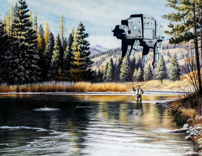 Artist Adds 'Star Wars' To Boring Thrift Store Paintings Artist Adds 'Star Wars' To Boring Thrift Store Paintings
