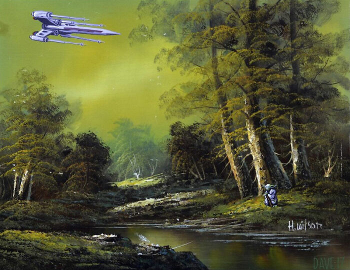 Artist Adds 'Star Wars' To Boring Thrift Store Paintings Artist Adds 'Star Wars' To Boring Thrift Store Paintings