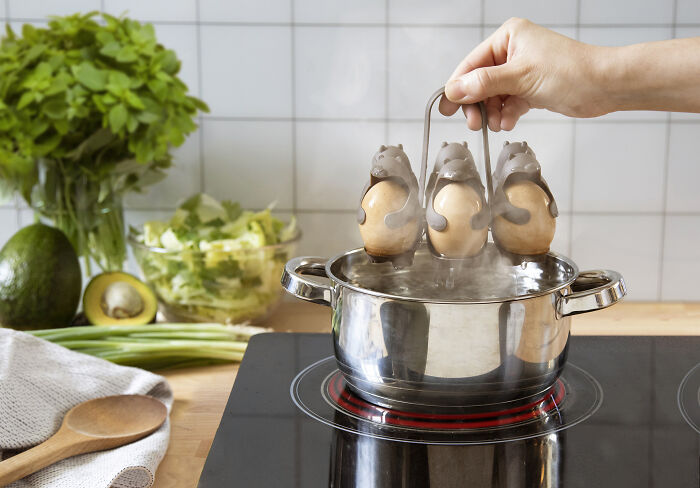 $18 Kitchen Invention 'Eggbears' Makes Boiling And Holding Brown Eggs Easy And Fun $18 Kitchen Invention 'Eggbears' Makes Boiling And Holding Brown Eggs Easy And Fun