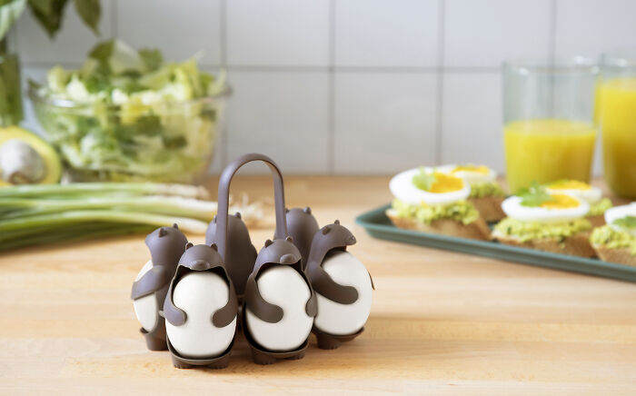 $18 Kitchen Invention 'Eggbears' Makes Boiling And Holding Brown Eggs Easy And Fun