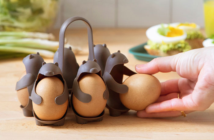 $18 Kitchen Invention ‘Eggbears’ Makes Boiling And Holding Brown Eggs Easy And Fun