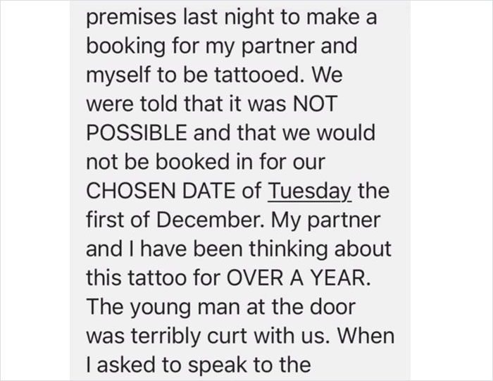 ‘Male Karen’ Complains About Tattoo Parlor Not Giving Him A Tattoo, The Owner Shuts Him Down By Telling People What Actually Happened ‘Male Karen’ Complains About Tattoo Parlor Not Giving Him A Tattoo, The Owner Shuts Him Down By Telling People What Actually Happened