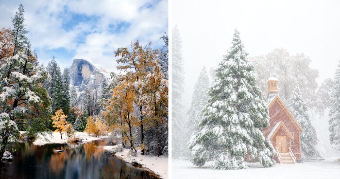 I Drove For 9 Hours (Round Trip) To Capture Fresh Snow And Fall Colors In Yosemite National Park In California