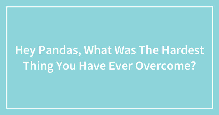 Hey Pandas, What Was The Hardest Thing You Have Ever Overcome?