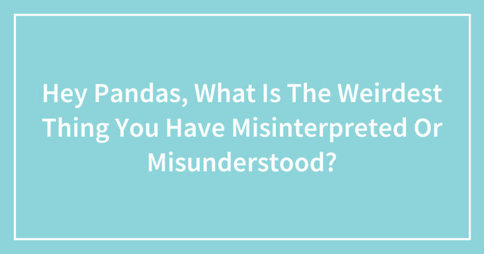 Hey Pandas, What Is The Weirdest Thing You Have Misinterpreted Or Misunderstood? (Closed)