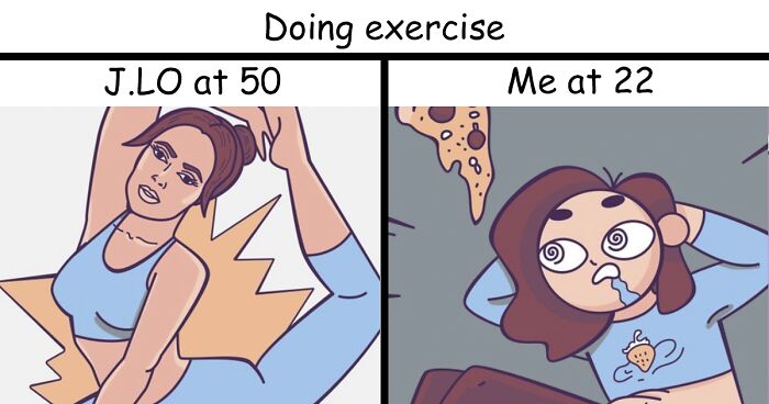 I Draw Funny Comics Comparing My Life To Celebs’ (21 Pics)