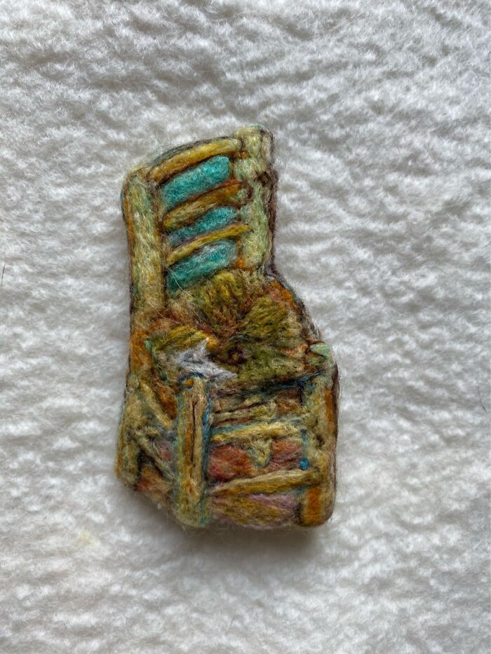 Recreating Art With Wool -Van Gogh’s Chair