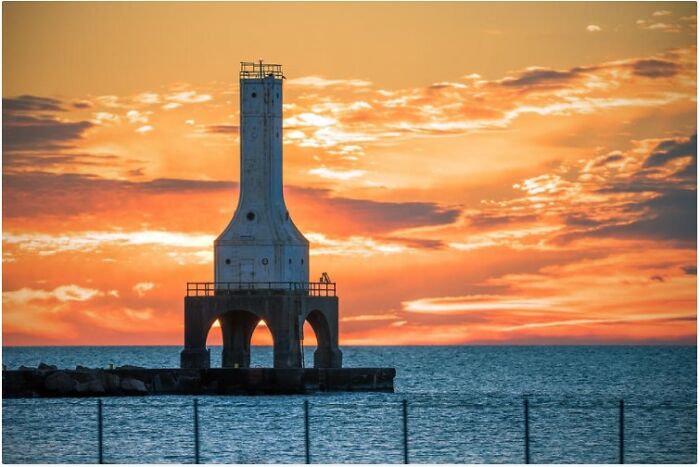 It's Not Much, But It's Home. Port Washington, Wi Lighthouse On Lake Michigan