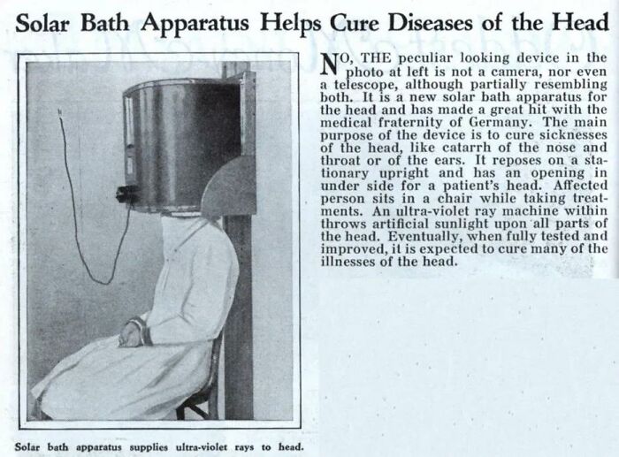 A Box That Blasted Your Head With Ultraviolet Rays In Hopes Of Curing Diseases