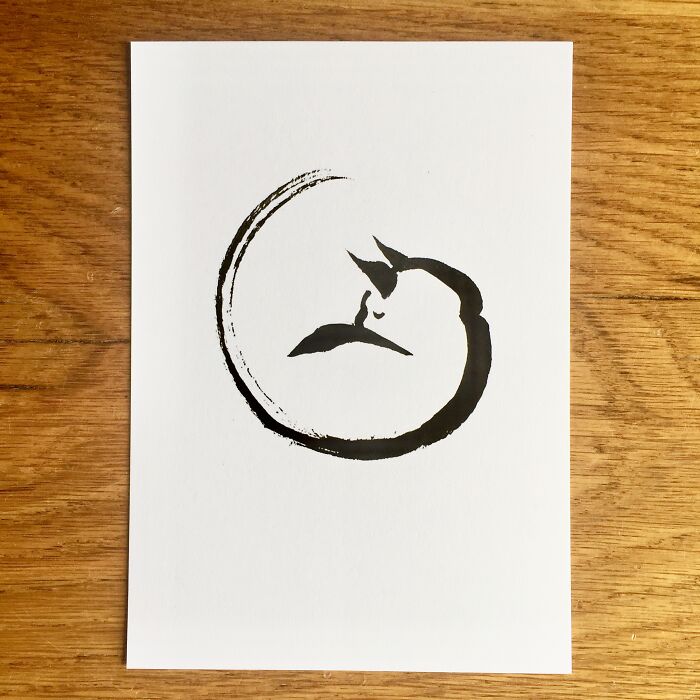 Cat With Brush And Ink (Sumi-E)