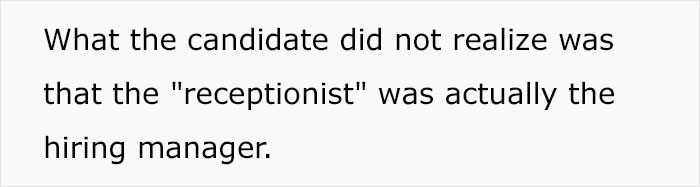 Man Fails His Job Interview Immediately After A Trick Test At Reception Man Fails His Job Interview Immediately After A Trick Test At Reception