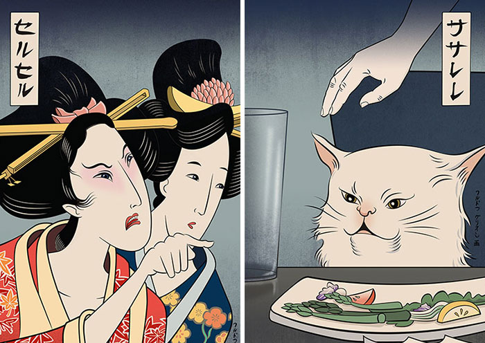 I Recreate Favorite Memes In Japanese Print Styles (11 Pics)