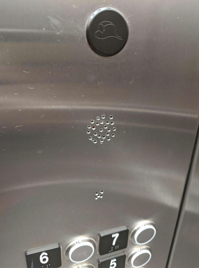 Hand-Drilled Speaker Grill In An Elevator In A Newly Built $100m Building