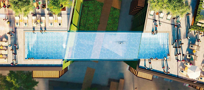 World's First Transparent 'Sky Pool' That Hangs 115 Feet Above London Nears Completion World's First Transparent 'Sky Pool' That Hangs 115 Feet Above London Nears Completion