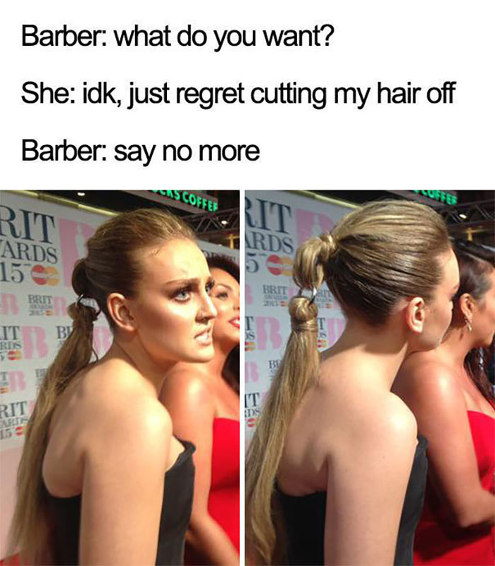 Her Ponytail Is Extensions Linked To Her Actual Head Of Hair Through A Ring/Hoop/Chain...