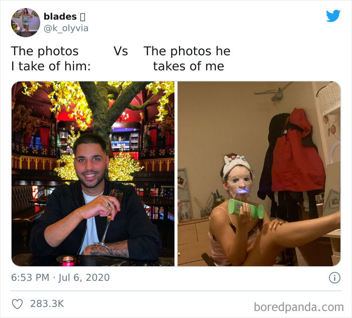 The Photos I Take Of Him vs. The Photos He Takes Of Me