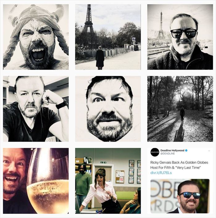 Ricky Gervais Attempts To Foster A Cat But Ends Up Adopting Her And She's Taking Over His Feed