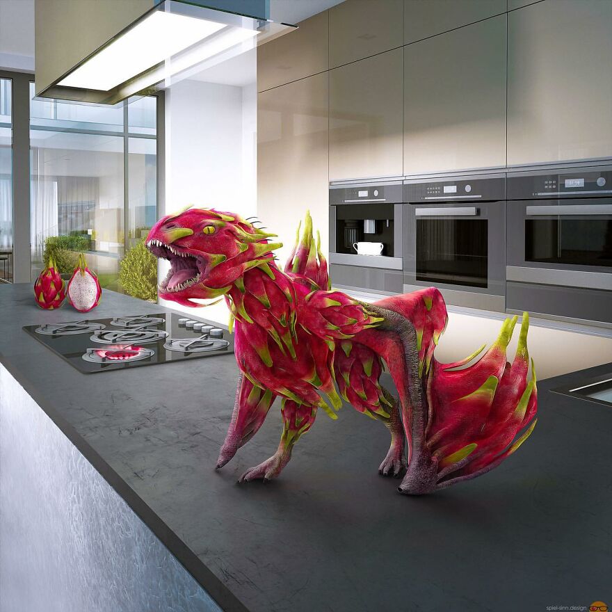 Digital Artist Makes Amazing Image Edits Using Animals, Fruits And Vegetables (120 Pics)