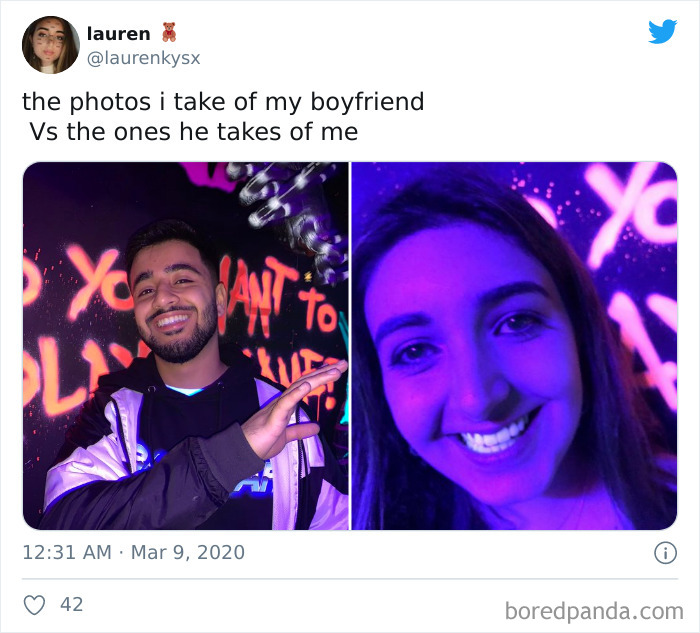 The Photos I Take Of Him vs. The Photos He Takes Of Me