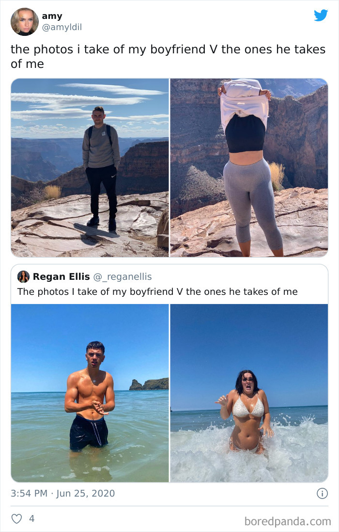 The Photos I Take Of Him vs. The Photos He Takes Of Me