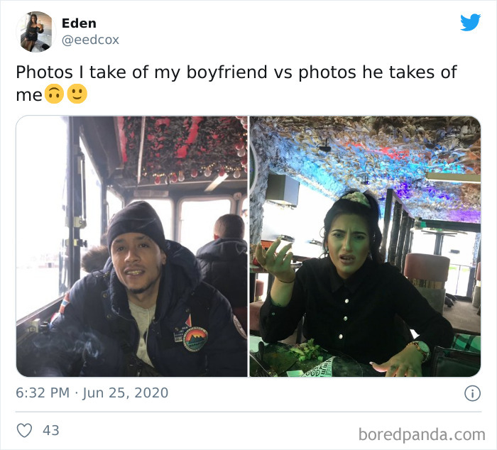 The Photos I Take Of Him vs. The Photos He Takes Of Me