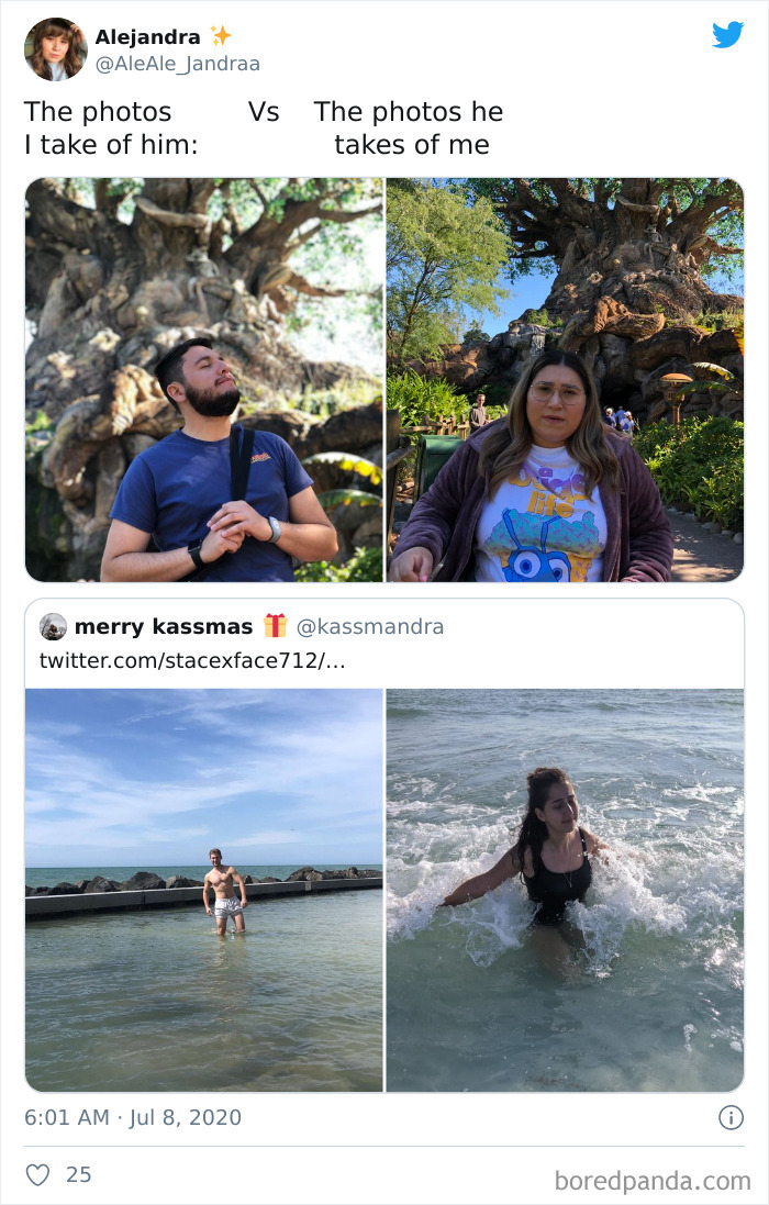 The Photos I Take Of Him vs. The Photos He Takes Of Me