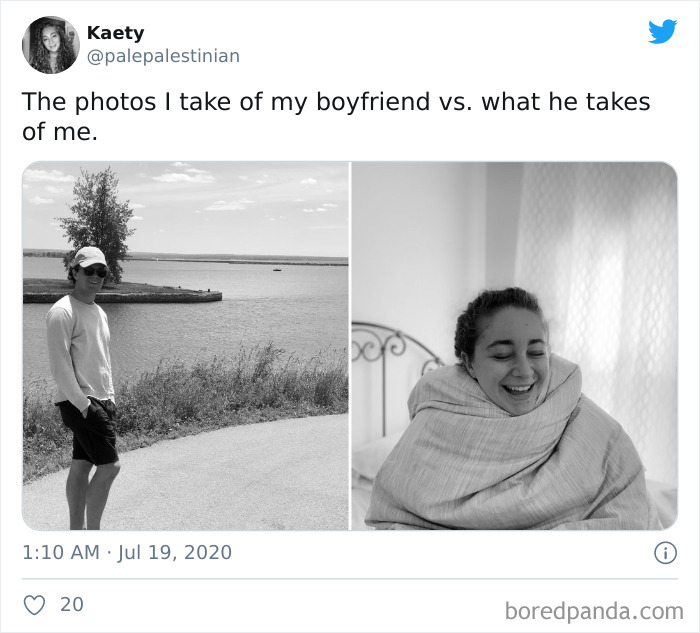 The Photos I Take Of Him vs. The Photos He Takes Of Me