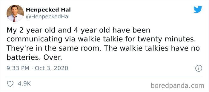 Screenshot of a tweet humorously showing kids' lack of common sense, illustrating that kids are not born smart.