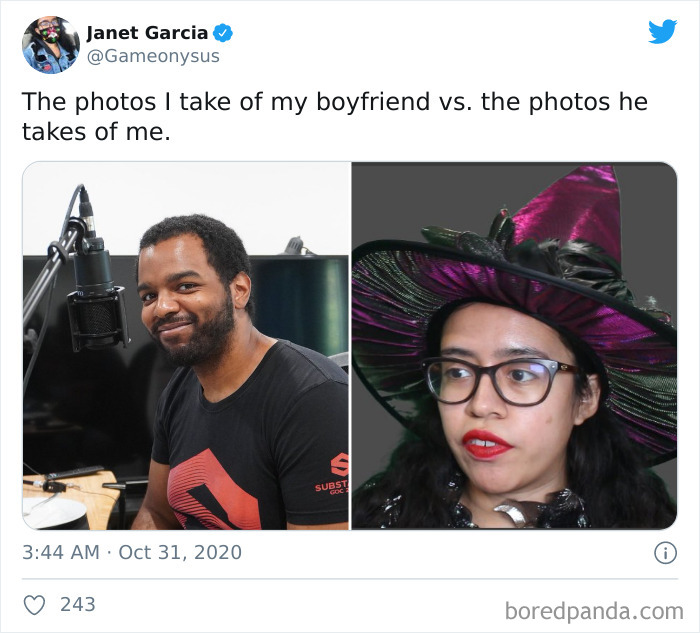 The Photos I Take Of Him vs. The Photos He Takes Of Me