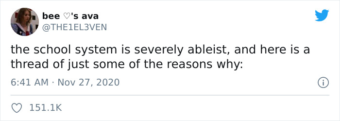 Twitter Thread With 38 Reasons Why The School System Is Ableist Goes Viral