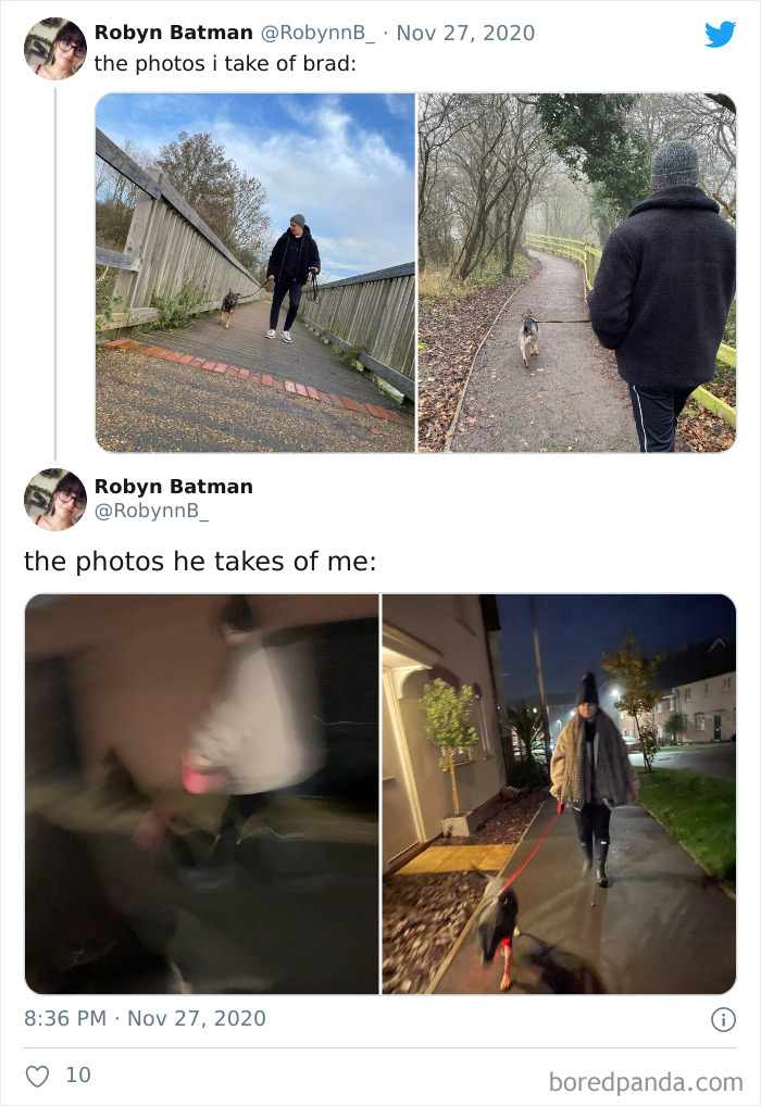 The Photos I Take Of Him vs. The Photos He Takes Of Me