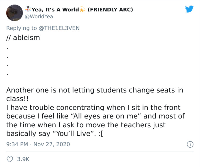Twitter Thread With 38 Reasons Why The School System Is Ableist Goes Viral