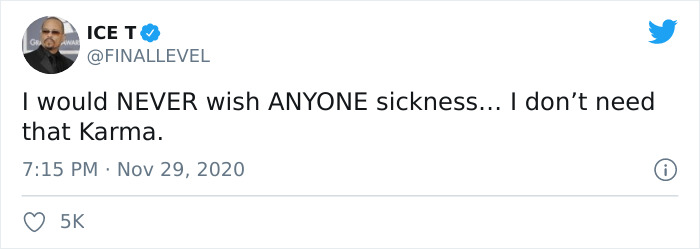 Ice-T Writes A Blunt And Brutal Post About His 'No-Masker' Father-In-Law Almost Dying From Covid-19 And It Goes Viral Ice-T Writes A Blunt And Brutal Post About His 'No-Masker' Father-In-Law Almost Dying From Covid-19 And It Goes Viral