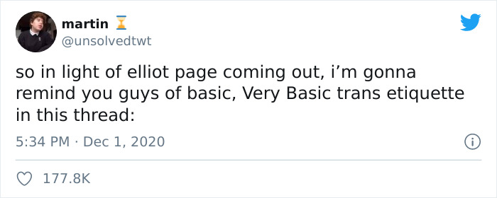 ‘Basic Trans Etiquette’ Goes Viral After Elliot Page Comes Out As Transgender ‘Basic Trans Etiquette’ Goes Viral After Elliot Page Comes Out As Transgender