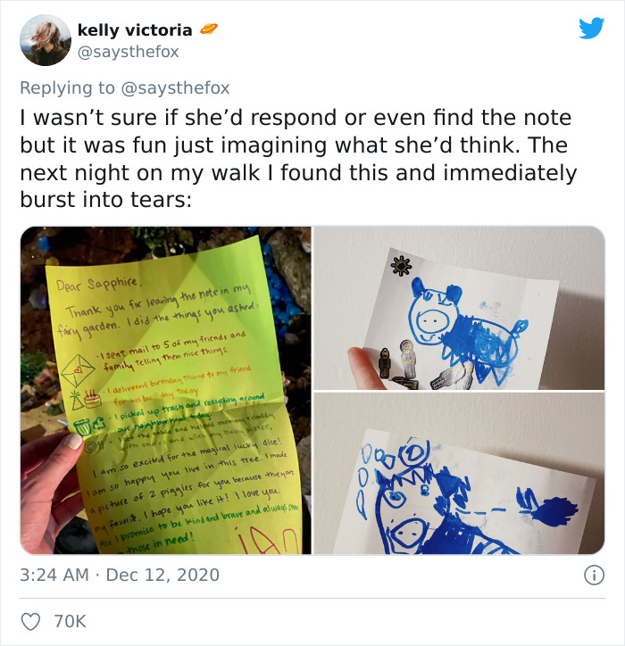 4-Year-Old Feels Lonely In Quarantine, Sets Up A Fairy Garden, Her Neighbor Notices And Pretends To Be A Fairy Named Sapphire For 9 Months