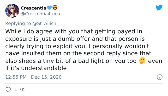 Artist Shames This Client Who Wanted To Pay Her With Likes Instead Of Money