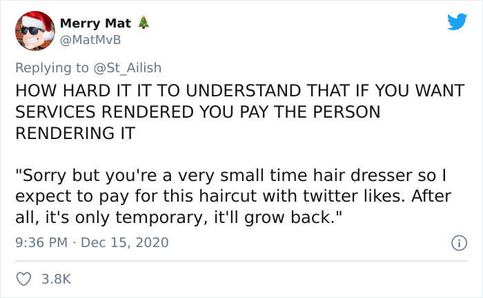 Artist Shames This Client Who Wanted To Pay Her With Likes Instead Of Money Artist Shames This Client Who Wanted To Pay Her With Likes Instead Of Money