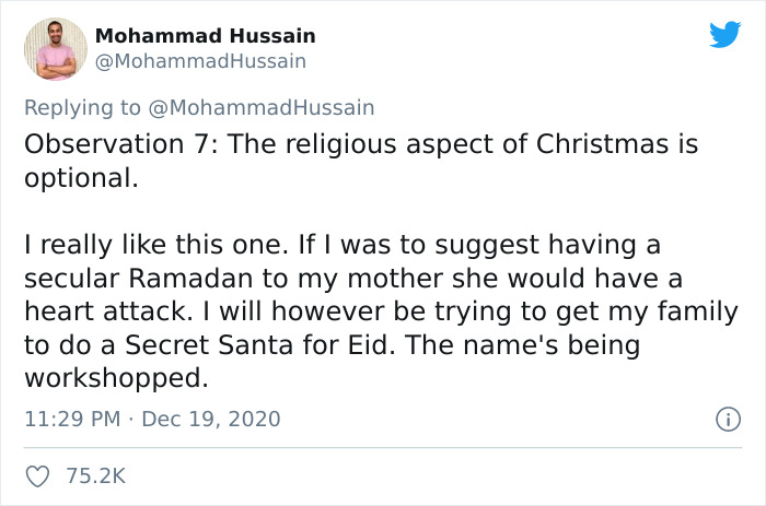 Muslim Guy Celebrating His First Christmas Shares His Observations On Twitter, And They're Hilariously Accurate Muslim Guy Celebrating His First Christmas Shares His Observations On Twitter, And They're Hilariously Accurate