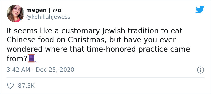 Twitter Thread Explains Why New York Jews Always Eat Chinese On Christmas