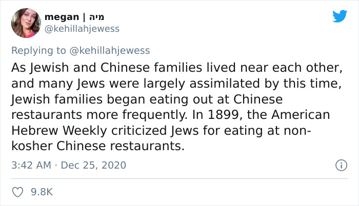 Twitter Thread Explains Why New York Jews Always Eat Chinese On Christmas Twitter Thread Explains Why New York Jews Always Eat Chinese On Christmas