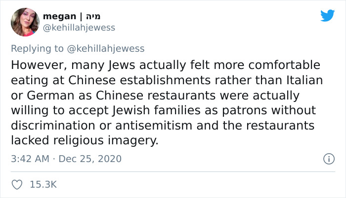 Twitter Thread Explains Why New York Jews Always Eat Chinese On Christmas Twitter Thread Explains Why New York Jews Always Eat Chinese On Christmas