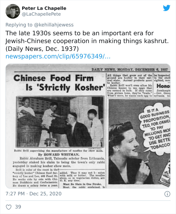 Twitter Thread Explains Why New York Jews Always Eat Chinese On Christmas