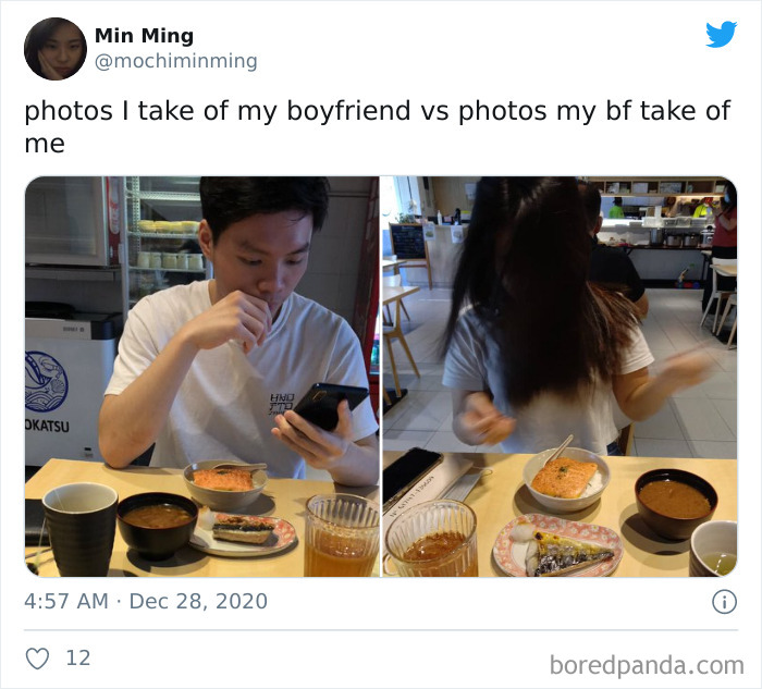 The Photos I Take Of Him vs. The Photos He Takes Of Me