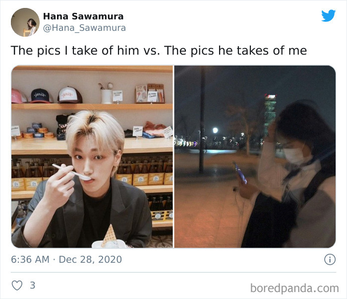 The Photos I Take Of Him vs. The Photos He Takes Of Me