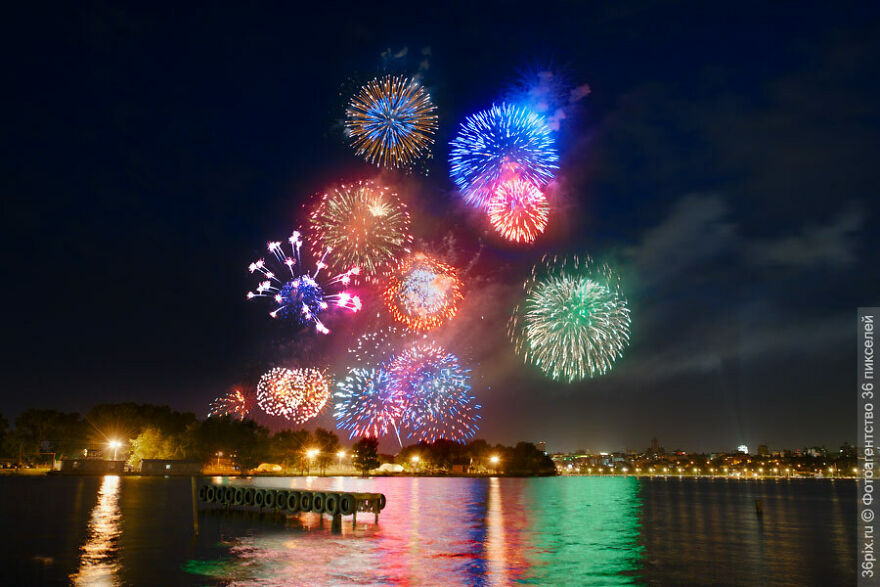 Fireworks For Victory Day. Voronezh