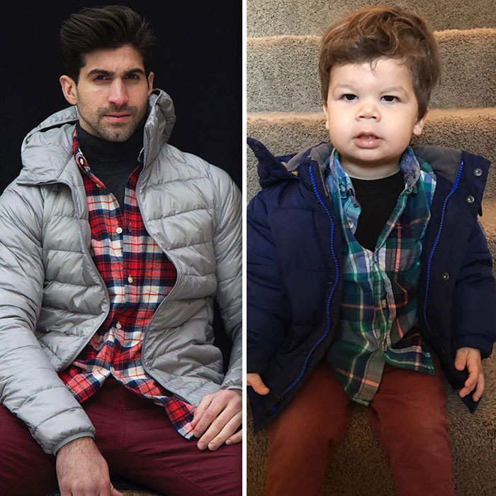 Mom Makes Fun Of Her Model Brother By Having Her Toddler Recreate His Poses, And Result Is Hilariously Adorable (76 New Pics)