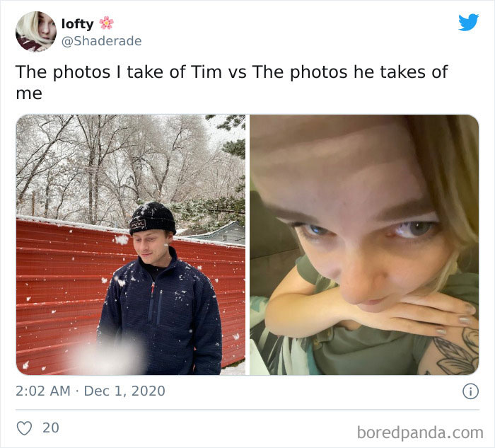 The Photos I Take Of Him vs. The Photos He Takes Of Me