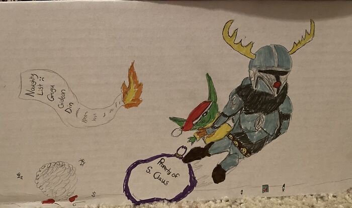 Drew This A Few Days Ago As A Christmas Decoration...i Tried