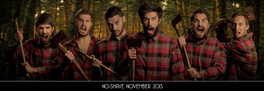 Every Year, This Group Of Friends Do Themed “No Shave November” Pictures Every Year, This Group Of Friends Do Themed “No Shave November” Pictures